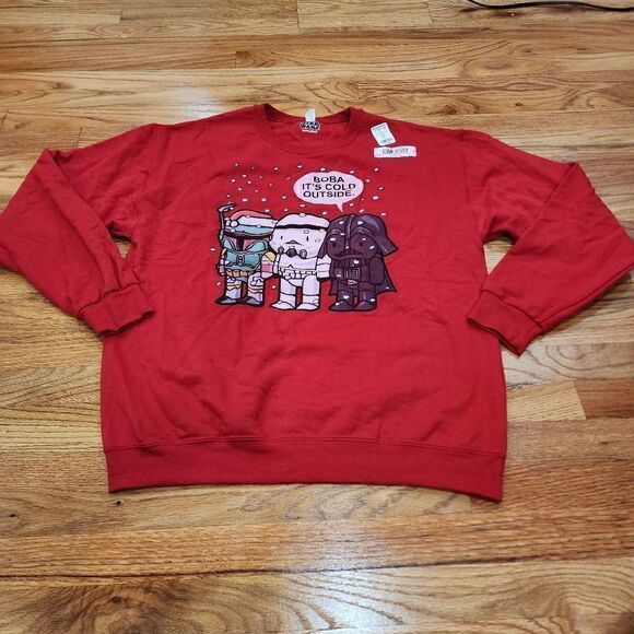 Star Wars Christmas Sweater Darth Vader Boba Fett Storm Trooper Size L Men's - Picture 2 of 4